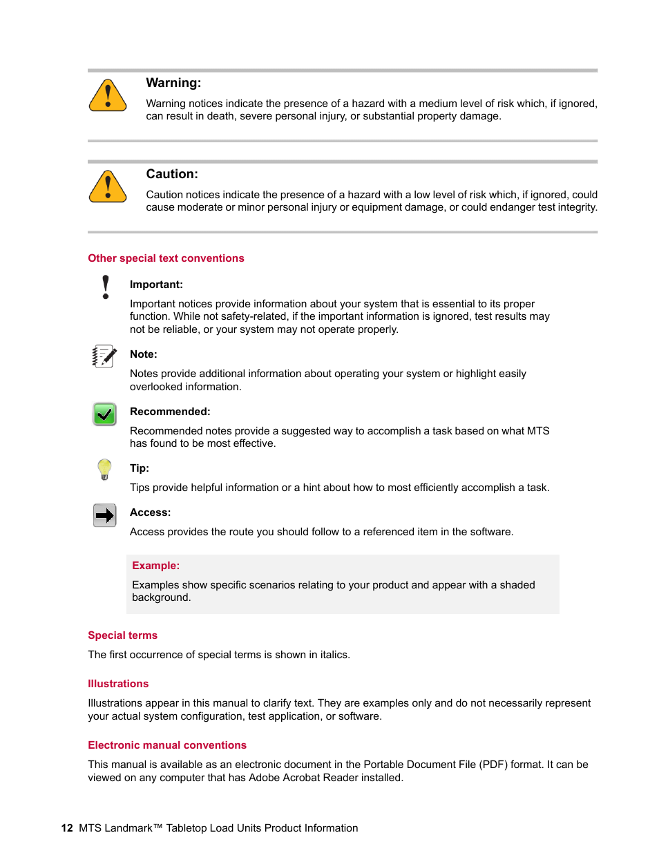 MTS Landmark Tabletop User Manual | Page 12 / 122