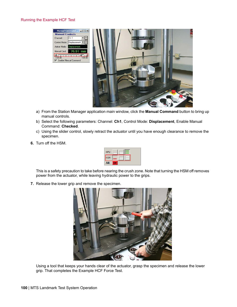 MTS Landmark System User Manual | Page 100 / 126