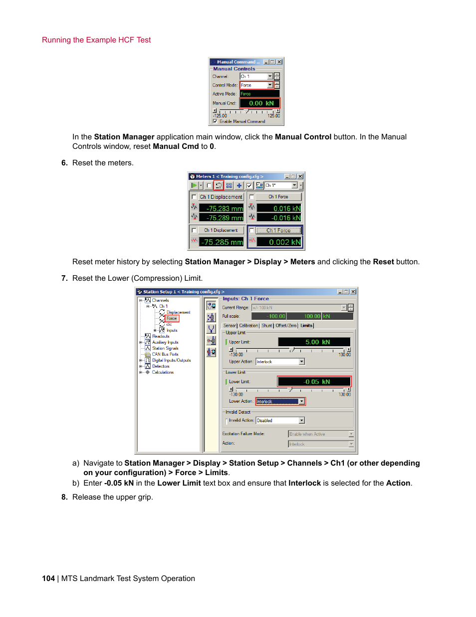 MTS Landmark System User Manual | Page 104 / 126