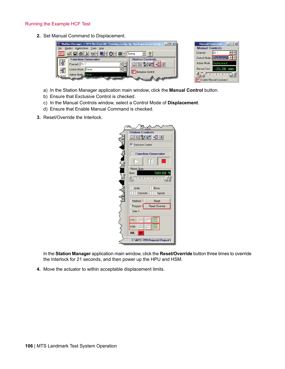MTS Landmark System User Manual | Page 106 / 126