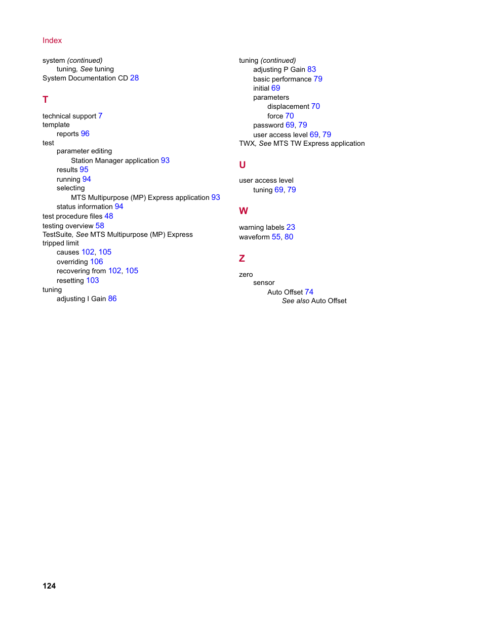 Tuning | MTS Landmark System User Manual | Page 124 / 126