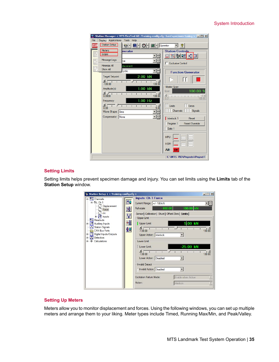 MTS Landmark System User Manual | Page 35 / 126