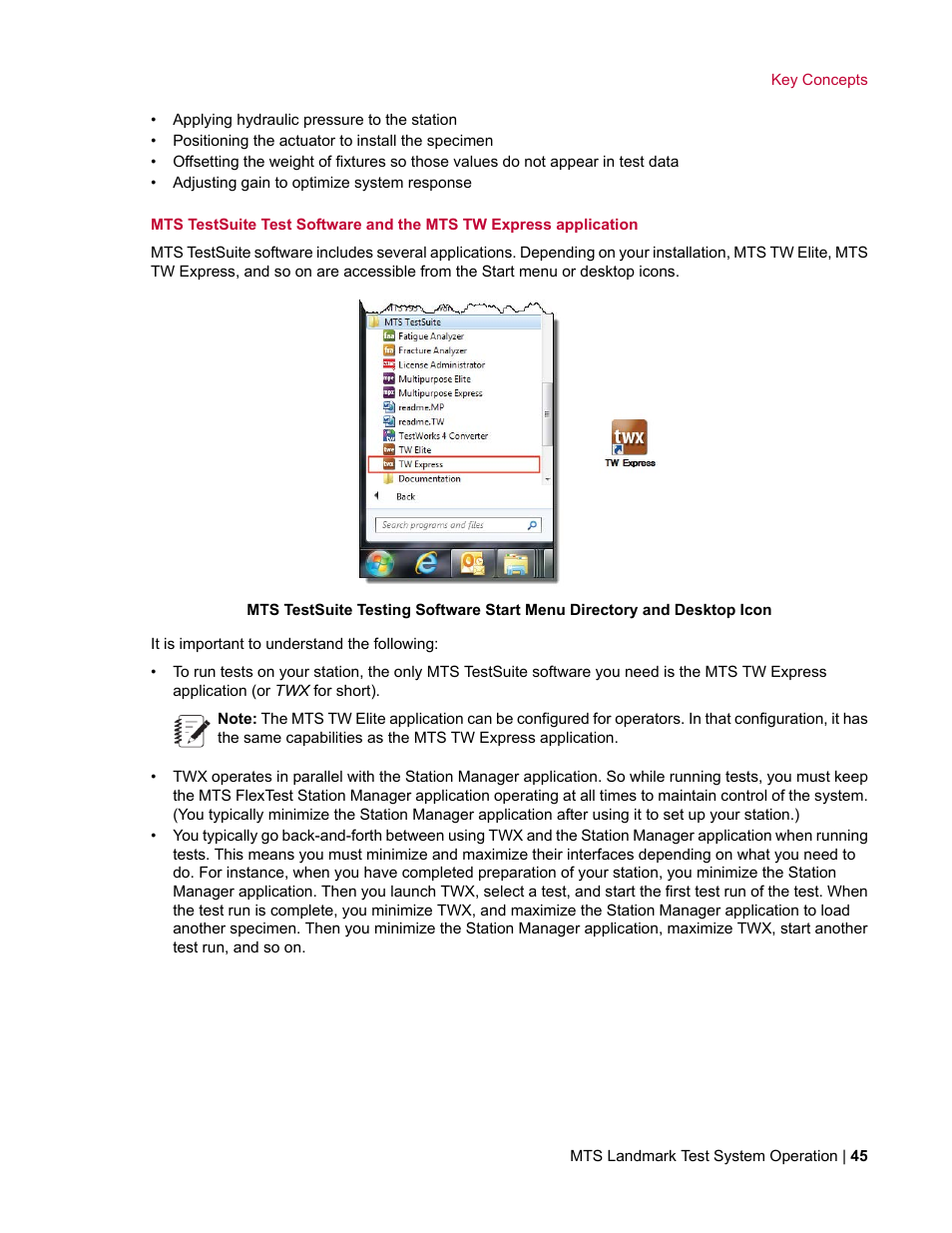 MTS Landmark System User Manual | Page 45 / 126