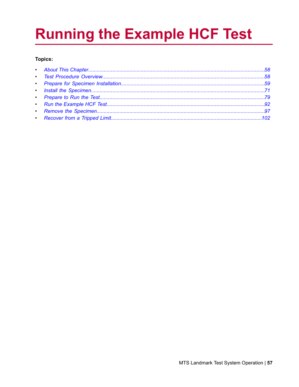 Running the example hcf test | MTS Landmark System User Manual | Page 57 / 126