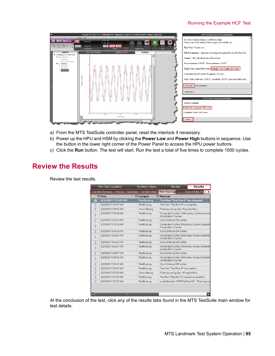 Review the results | MTS Landmark System User Manual | Page 95 / 126