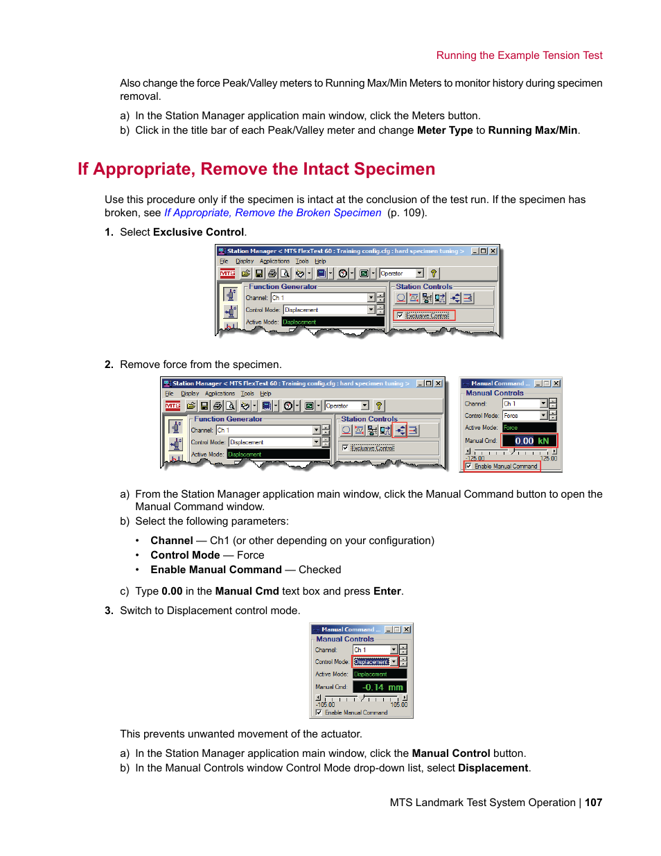 If appropriate, remove the intact specimen | MTS Landmark TWX User Manual | Page 107 / 162