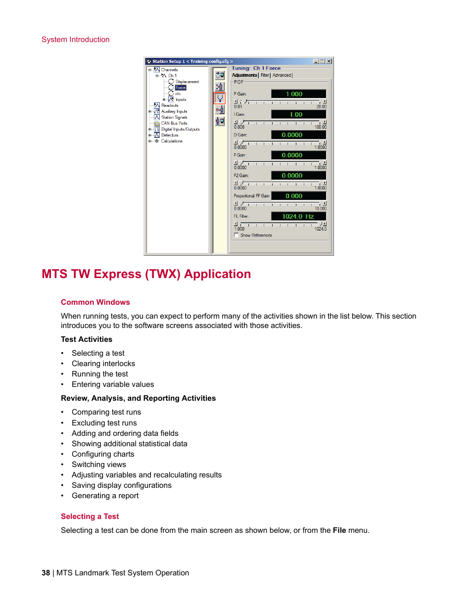 Mts tw express (twx) application | MTS Landmark TWX User Manual | Page 38 / 162