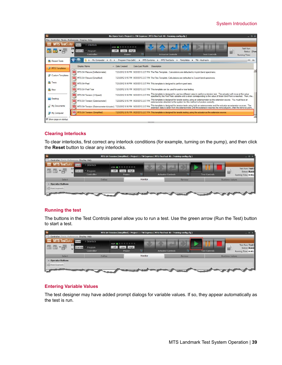 MTS Landmark TWX User Manual | Page 39 / 162