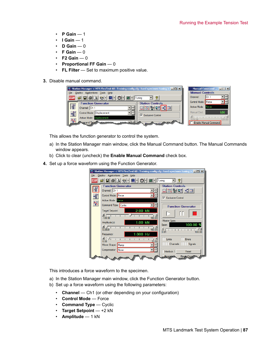 MTS Landmark TWX User Manual | Page 87 / 162