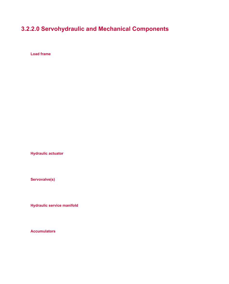 0 servohydraulic and mechanical components | MTS Material Test Systems User Manual | Page 21 / 80