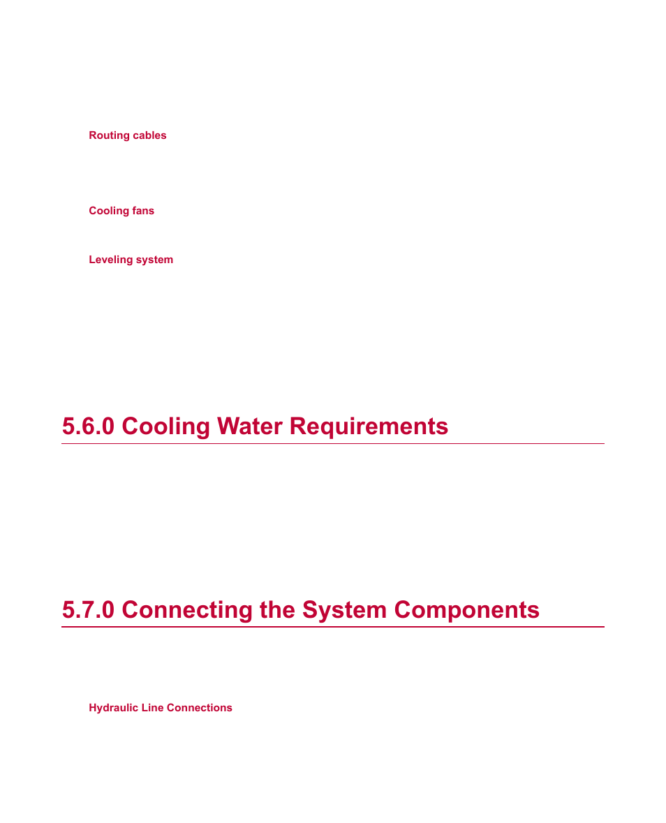 0 cooling water requirements, 0 connecting the system components, Cooling water requirements | Connecting the system components | MTS Material Test Systems User Manual | Page 40 / 80