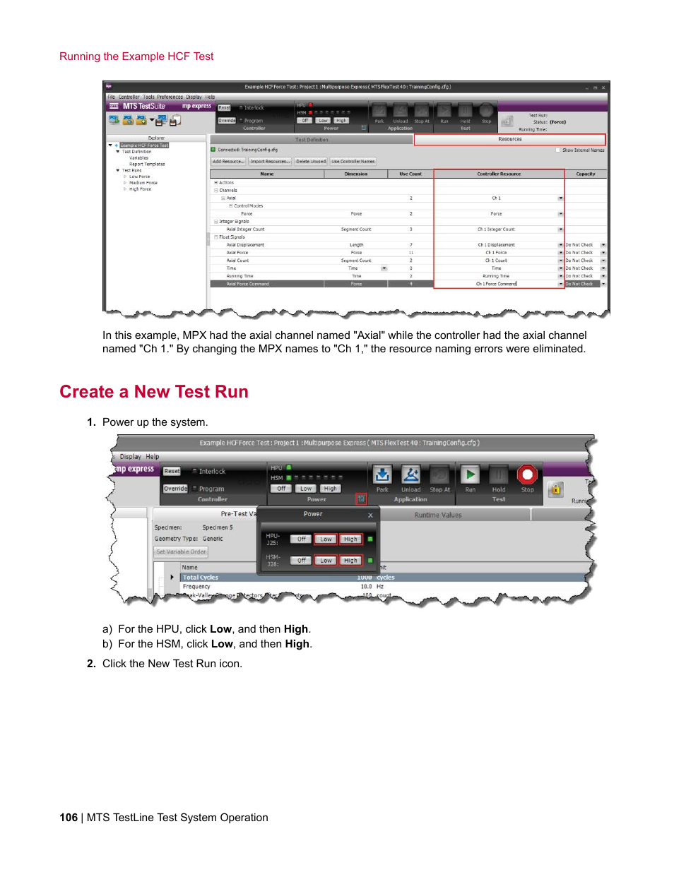 Create a new test run | MTS TestLine User Manual | Page 106 / 132
