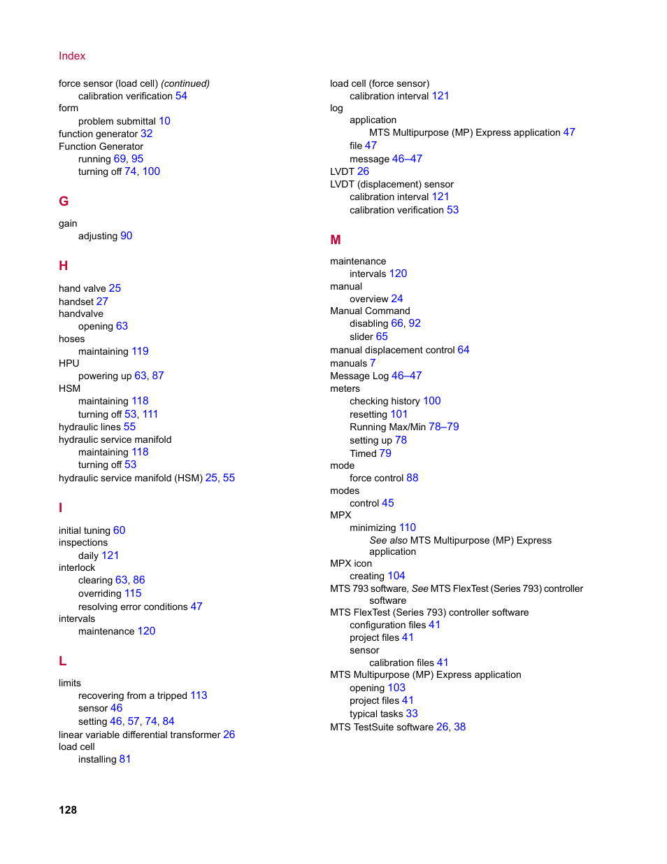 Mts flextest (series 793) controller, Software, Mts flextest (series 793) controller software | MTS TestLine User Manual | Page 128 / 132