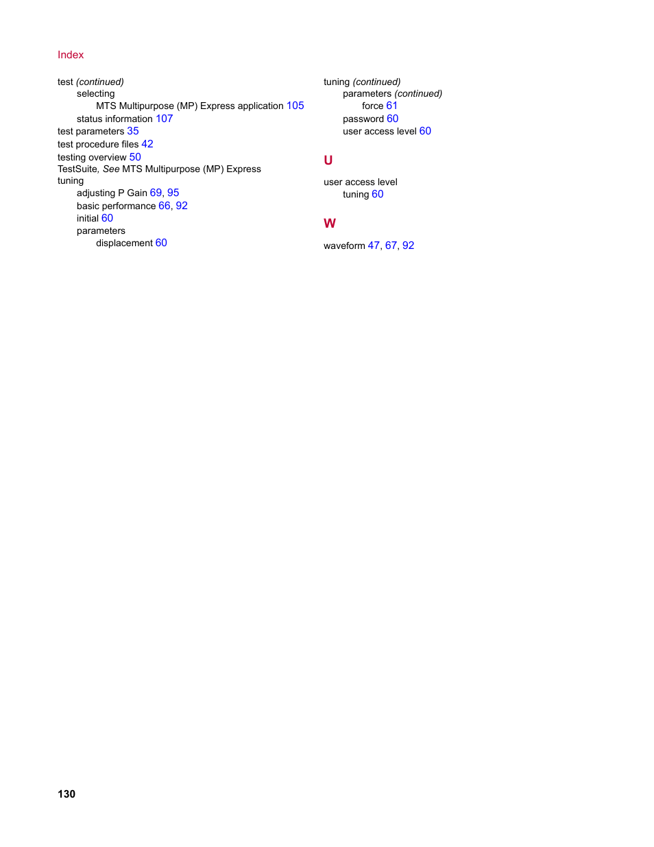 Tuning | MTS TestLine User Manual | Page 130 / 132