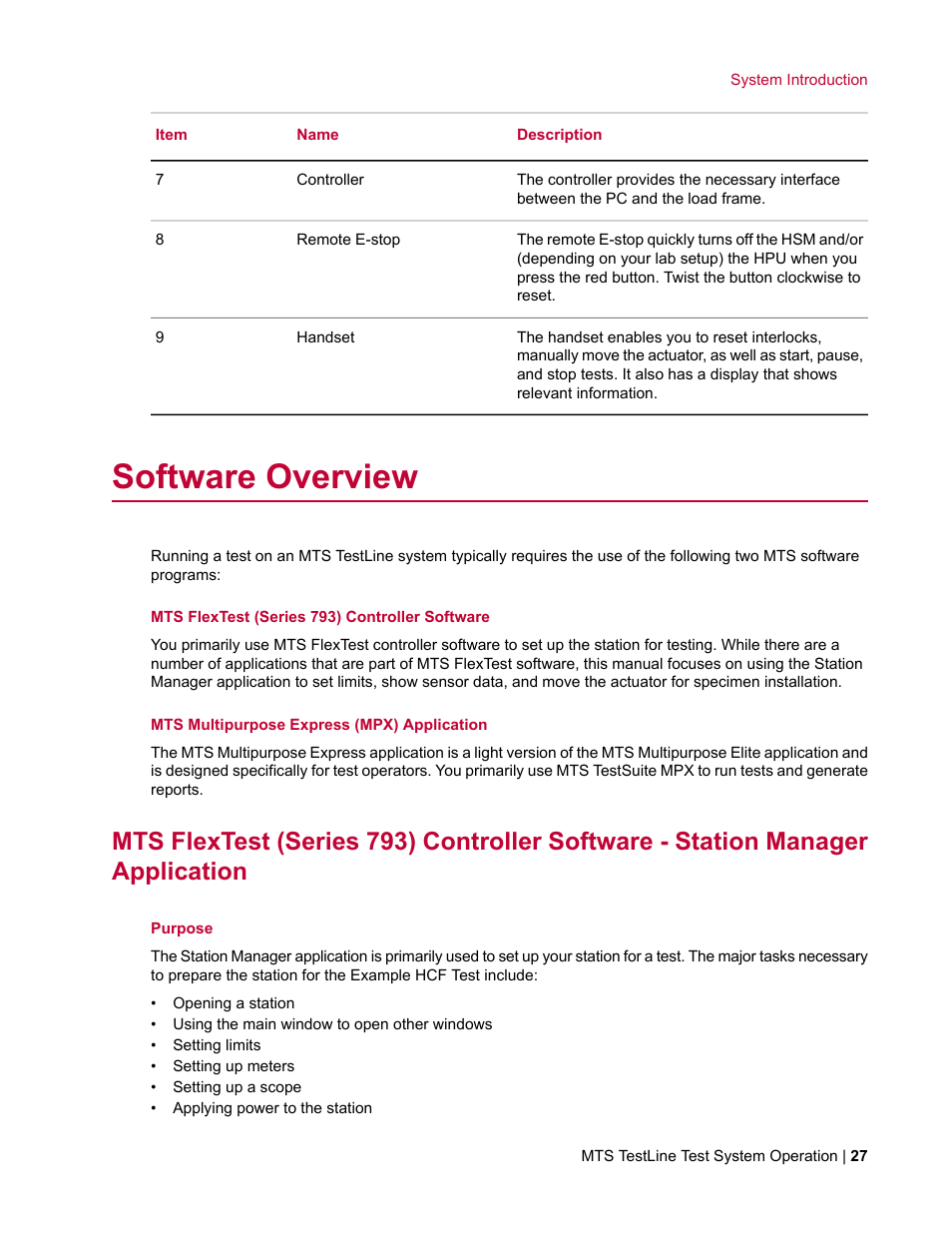 Software overview | MTS TestLine User Manual | Page 27 / 132