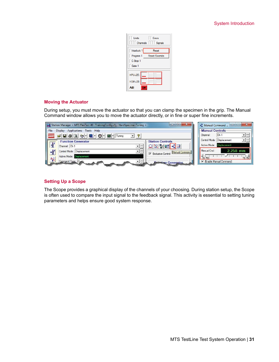 MTS TestLine User Manual | Page 31 / 132
