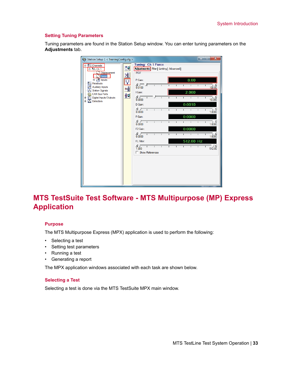 MTS TestLine User Manual | Page 33 / 132