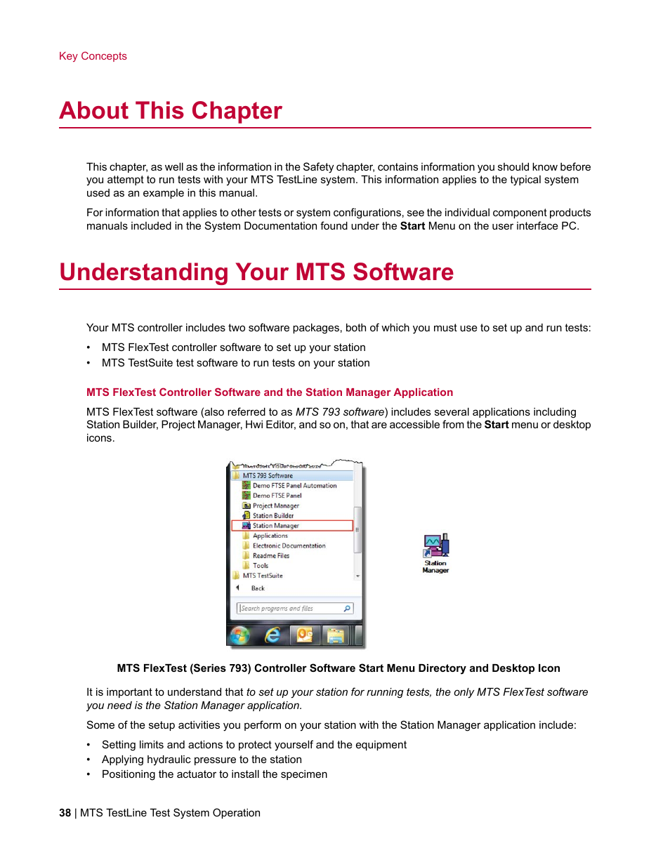 About this chapter, Understanding your mts software | MTS TestLine User Manual | Page 38 / 132