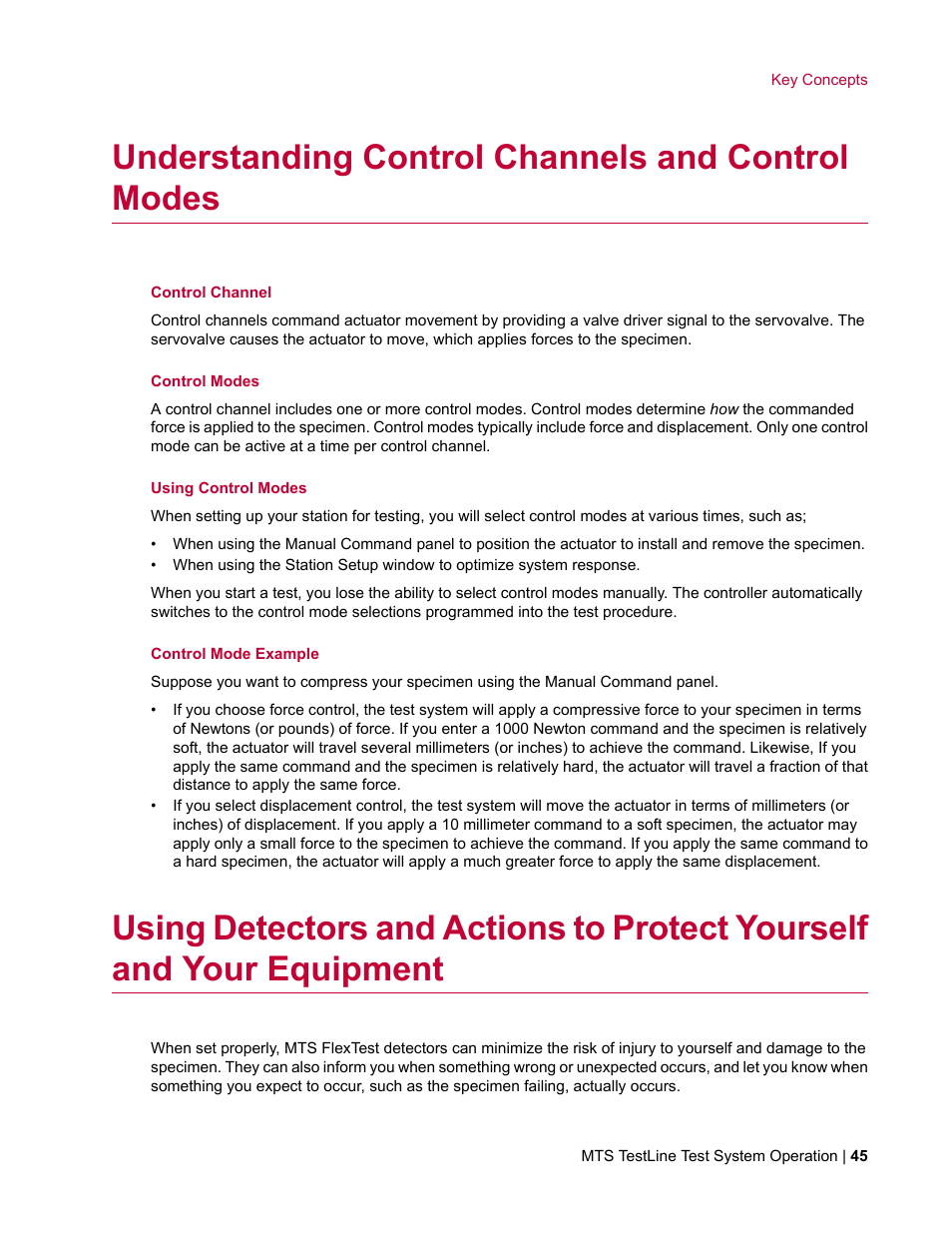 Understanding control channels and control modes | MTS TestLine User Manual | Page 45 / 132