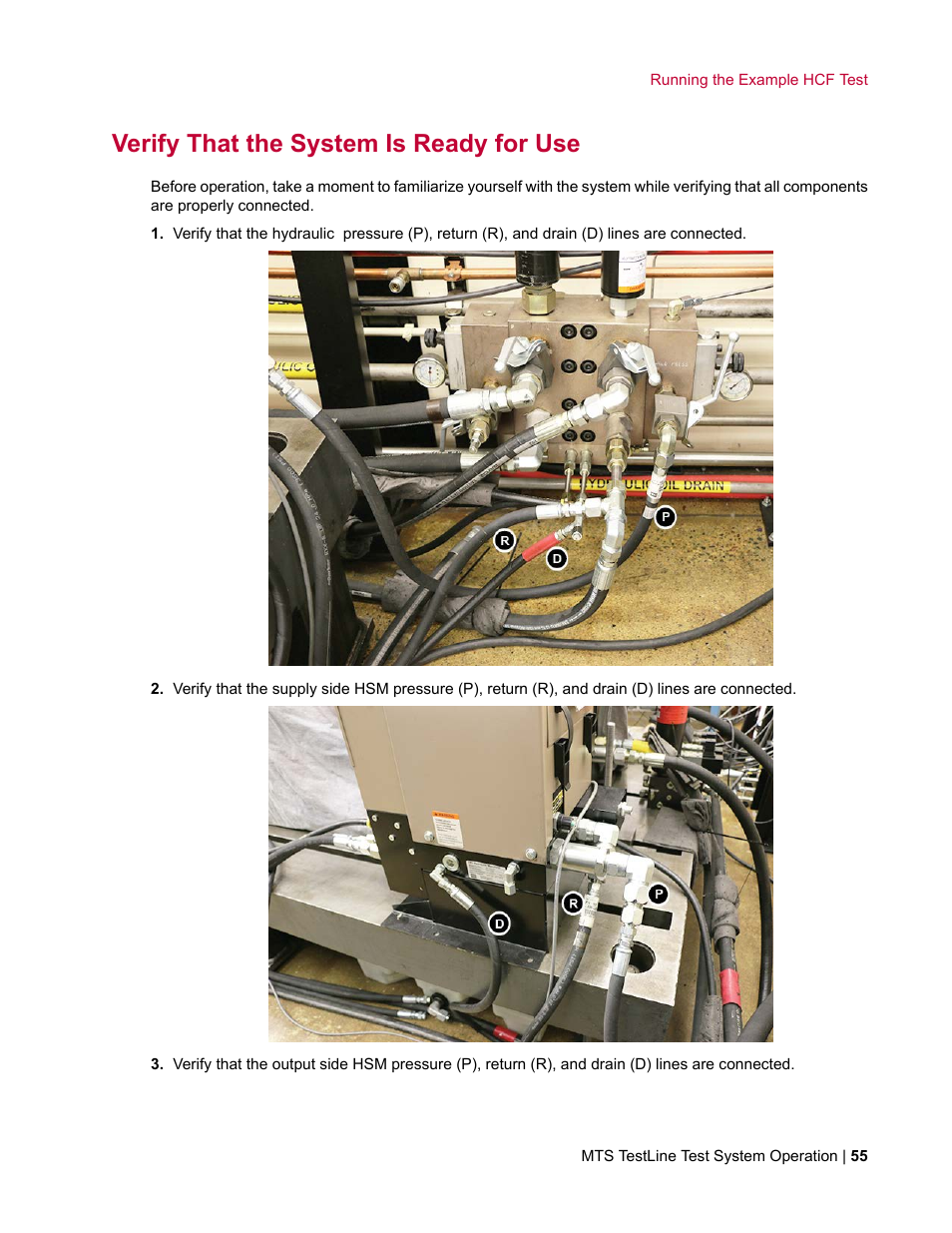 Verify that the system is ready for use | MTS TestLine User Manual | Page 55 / 132