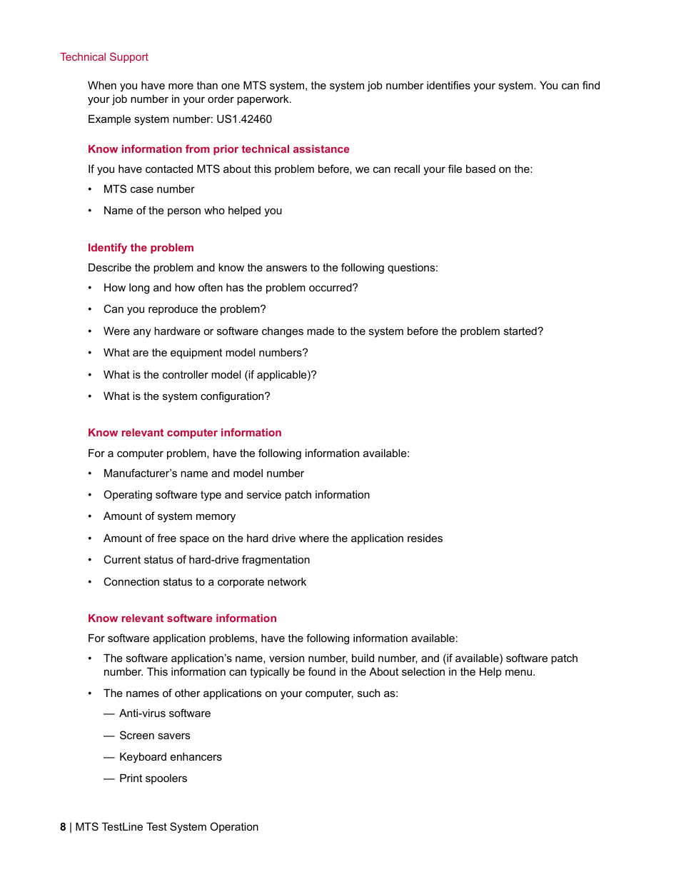 MTS TestLine User Manual | Page 8 / 132