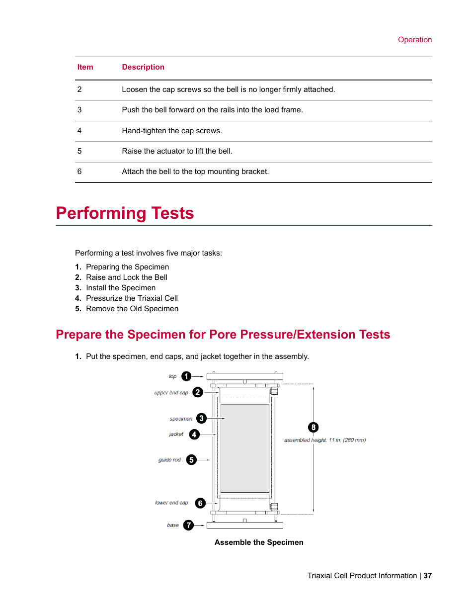 Performing tests | MTS Triaxial Cell Models 656-06 User Manual | Page 37 / 86