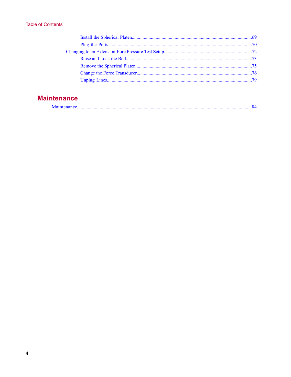 Maintenance | MTS Triaxial Cell Models 656-06 User Manual | Page 4 / 86