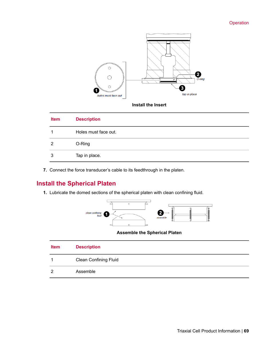 Install the spherical platen | MTS Triaxial Cell Models 656-06 User Manual | Page 69 / 86