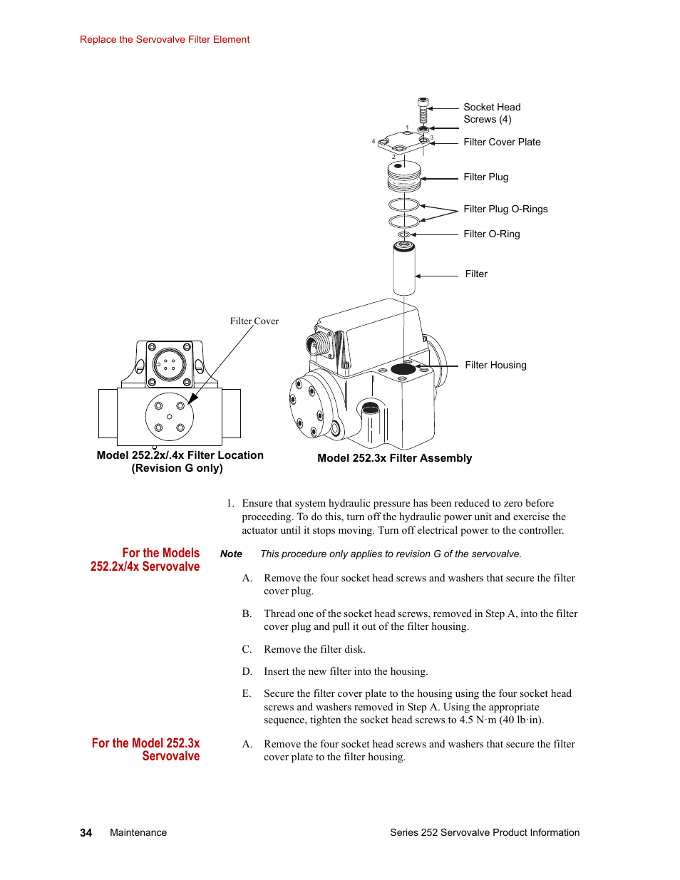 For the model 252.3x servovalve | MTS Series 252 Servovalves User Manual | Page 34 / 42