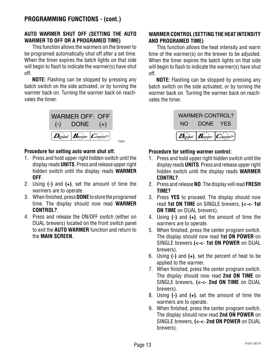 Bunn DUAL GPR-DBC WITH SMART FUNNEL 41343 User Manual | Page 13 / 38
