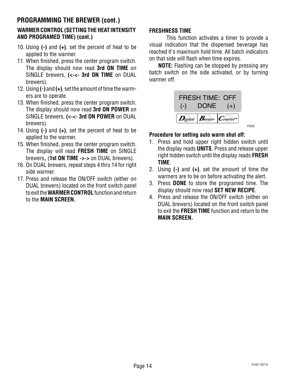 Bunn DUAL GPR-DBC WITH SMART FUNNEL 41343 User Manual | Page 14 / 38