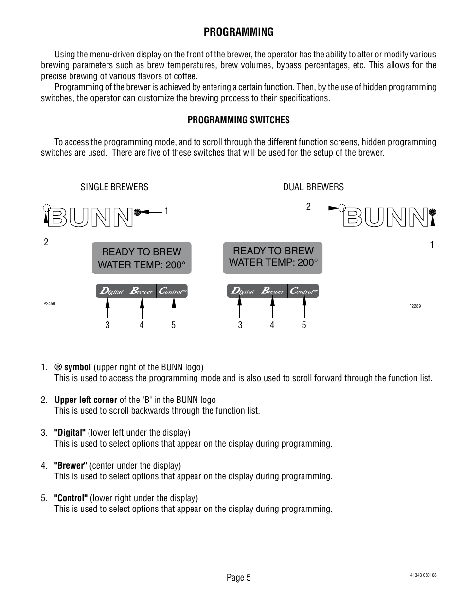 Bunn DUAL GPR-DBC WITH SMART FUNNEL 41343 User Manual | Page 5 / 38