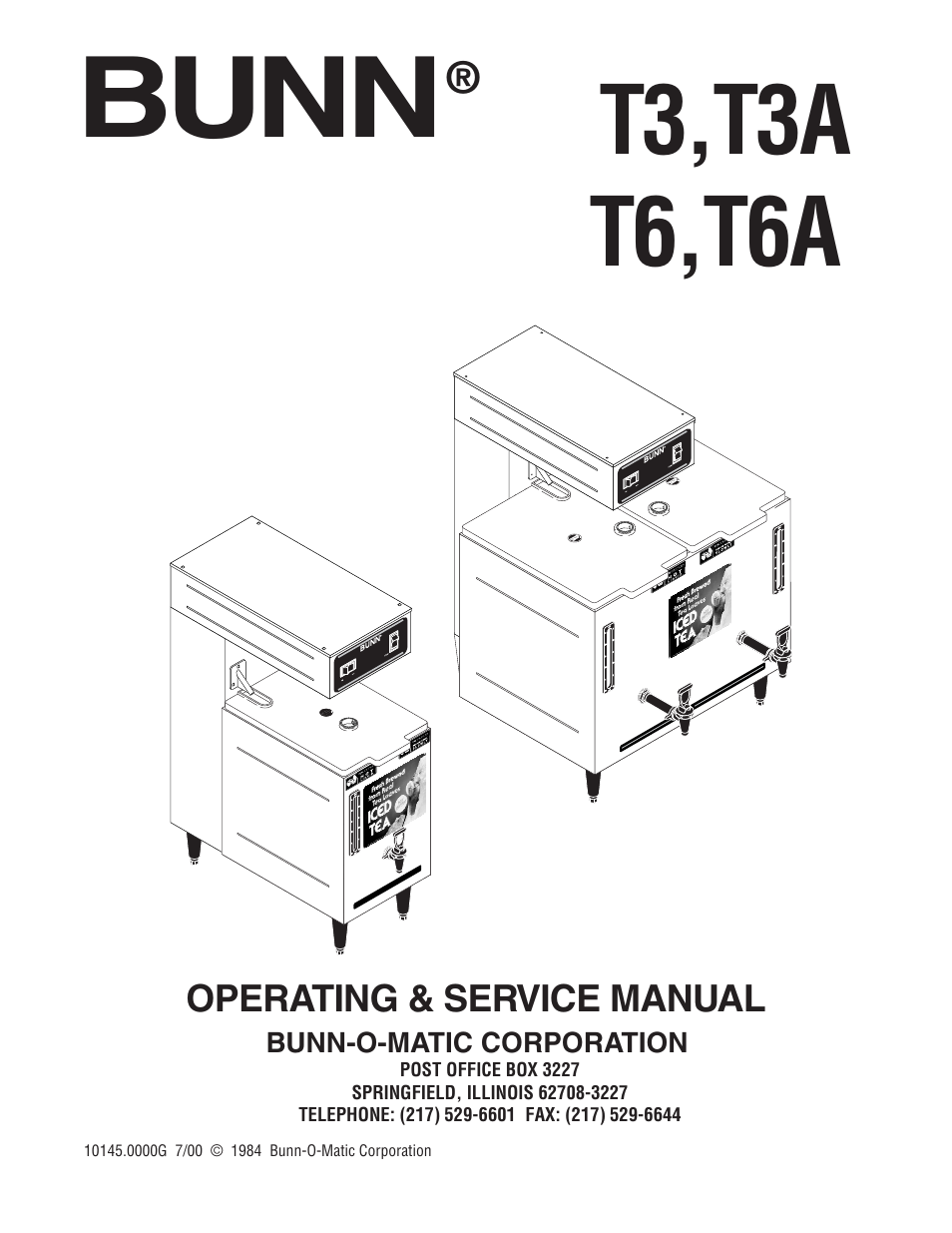 Bunn T6A User Manual | 30 pages