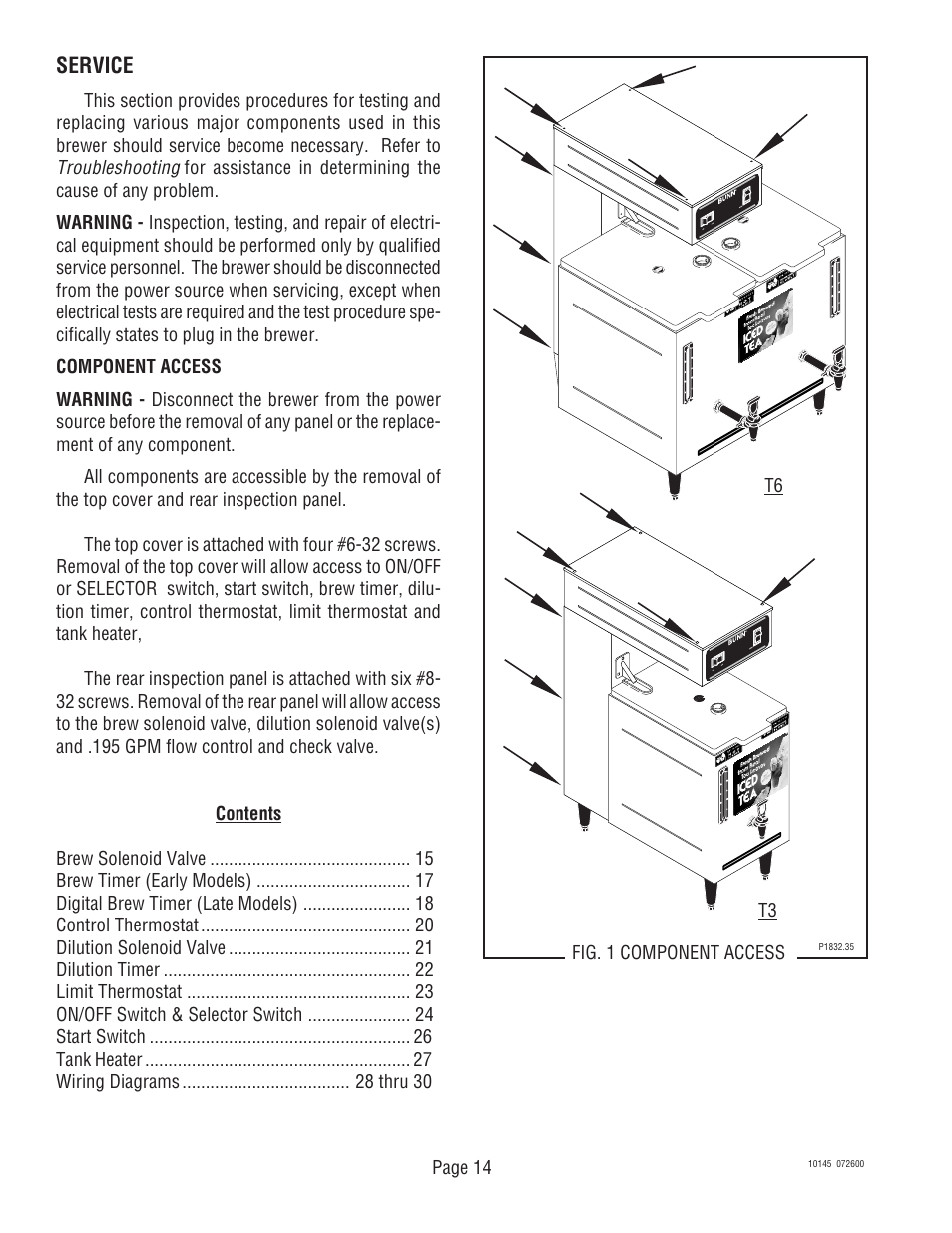 Service | Bunn T6A User Manual | Page 14 / 30