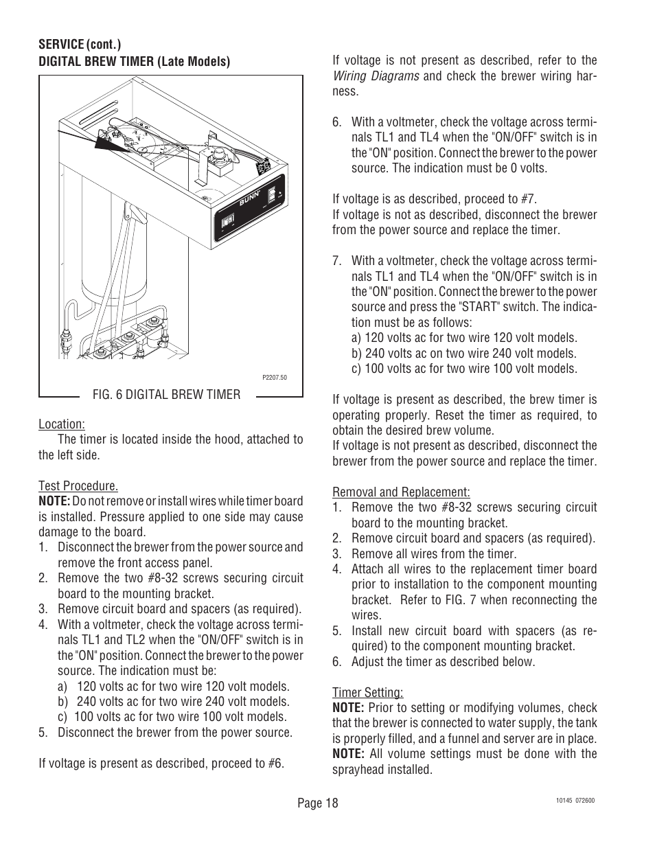 Bunn T6A User Manual | Page 18 / 30