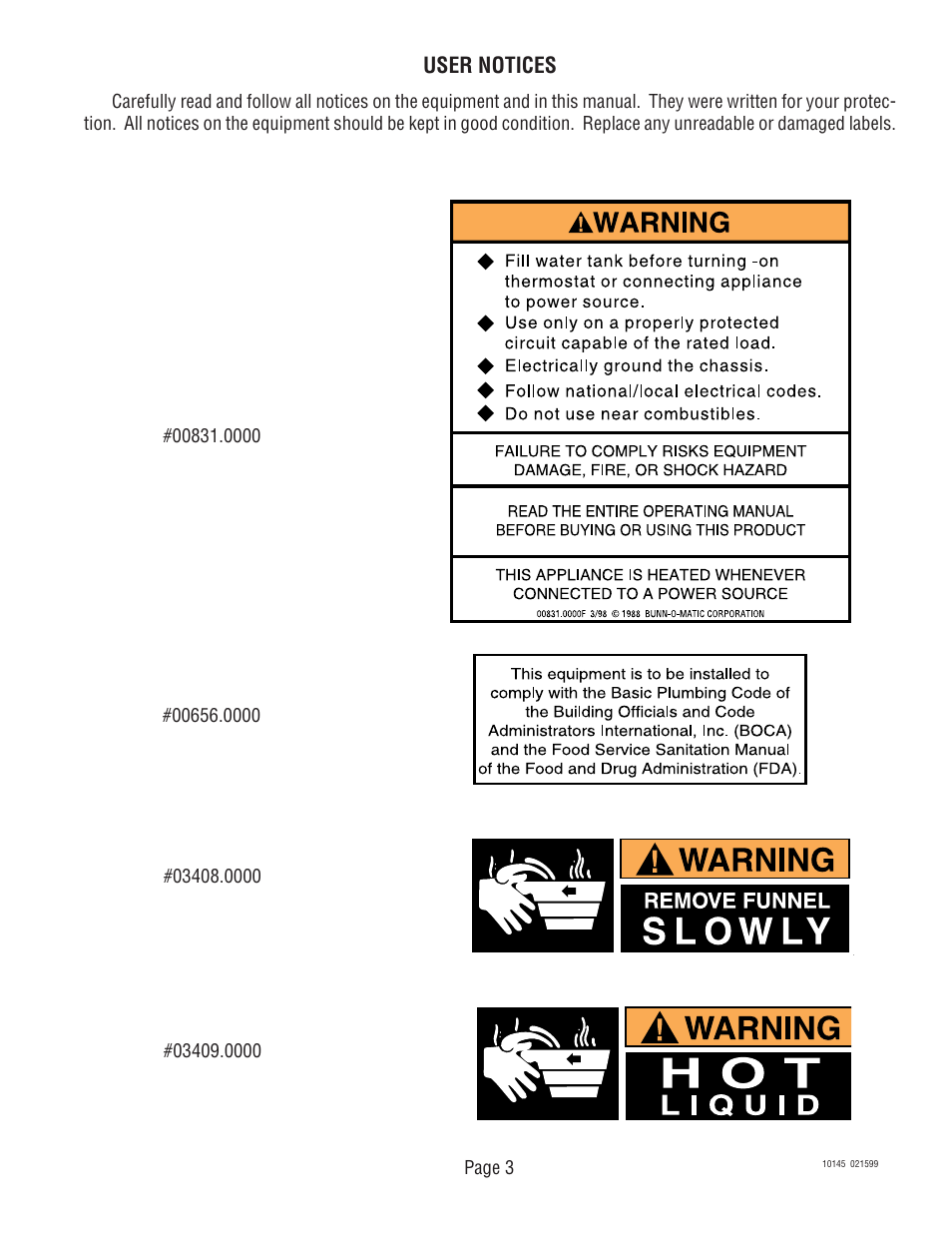 User notices | Bunn T6A User Manual | Page 3 / 30