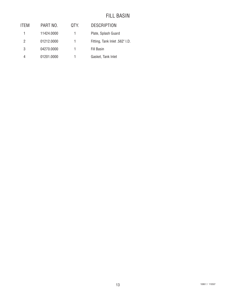 Fill basin | Bunn VP17A User Manual | Page 13 / 24