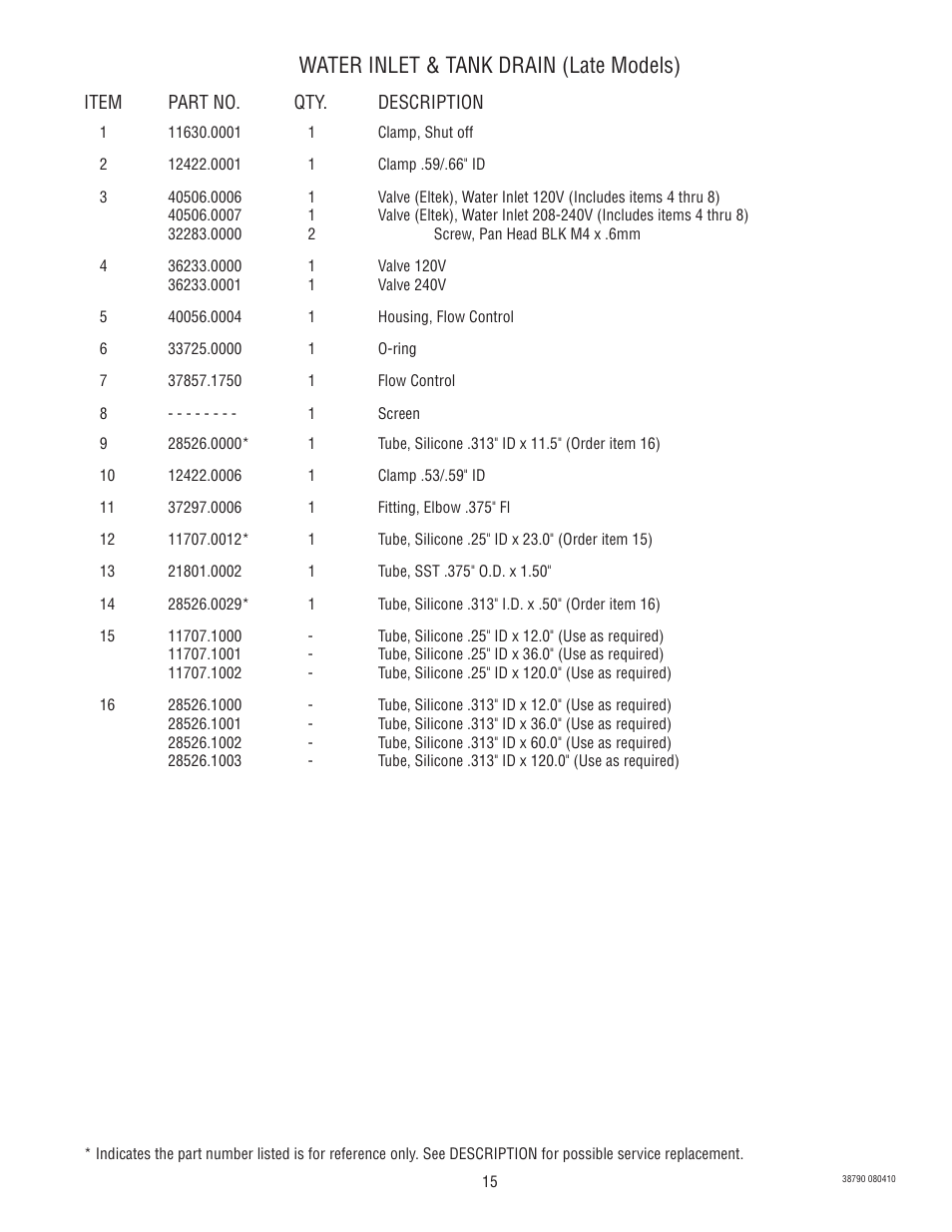 Water inlet & tank drain (late models) | Bunn LCA-2 User Manual | Page 15 / 22