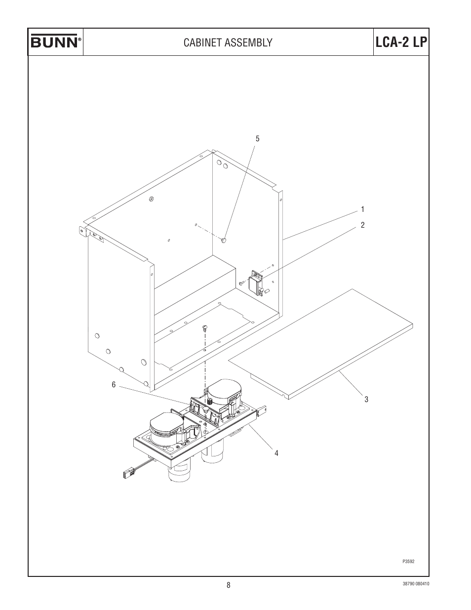 Lca-2 lp, Cabinet assembly | Bunn LCA-2 User Manual | Page 8 / 22