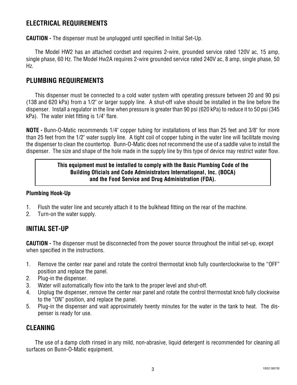 Bunn HW2A User Manual | Page 3 / 4
