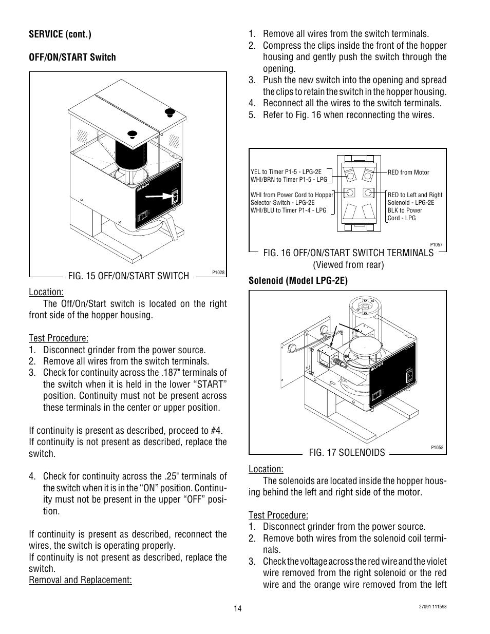 Bunn LPG-2E User Manual | Page 14 / 22