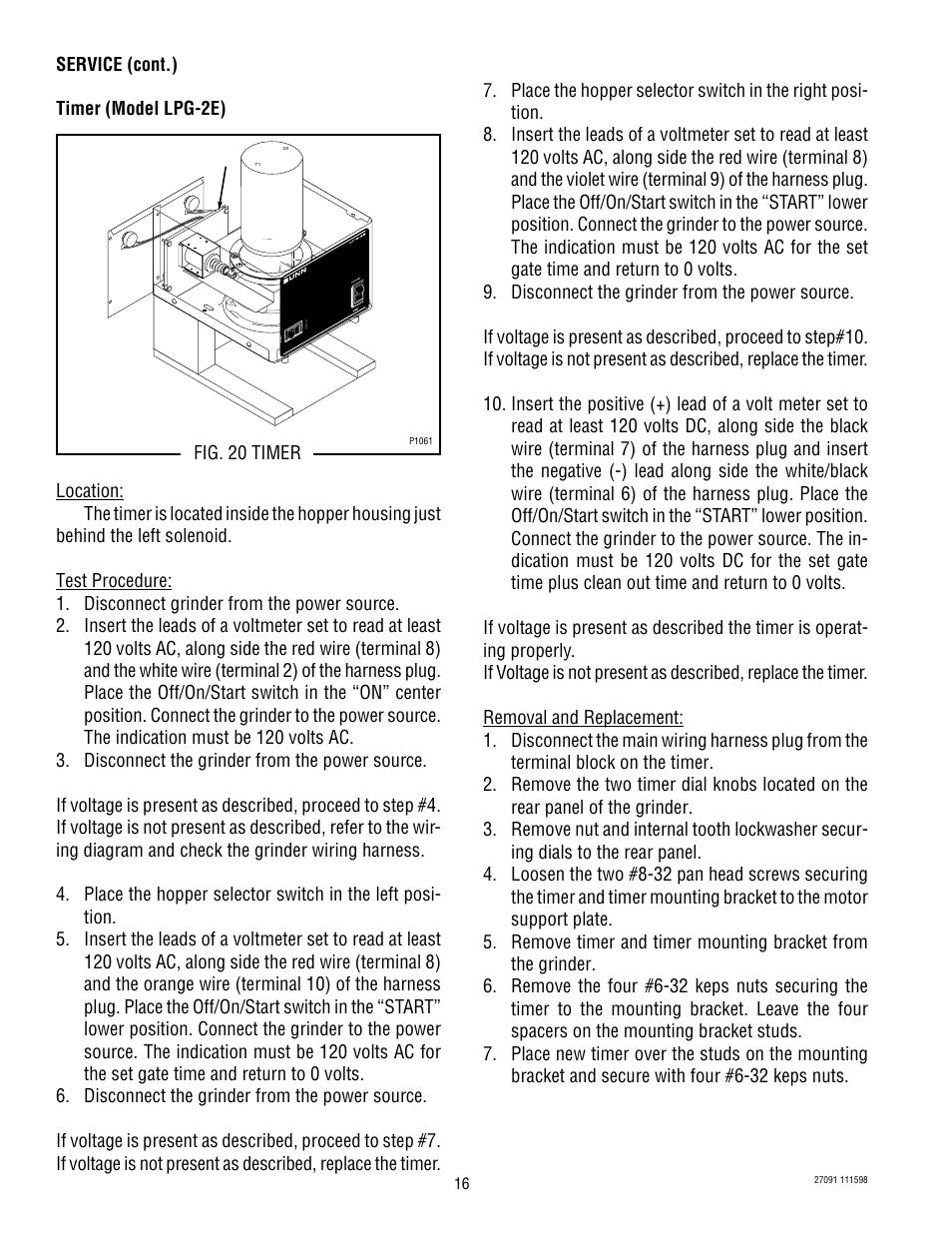 Bunn LPG-2E User Manual | Page 16 / 22