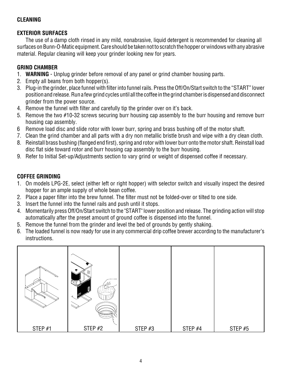 Bunn LPG-2E User Manual | Page 4 / 22
