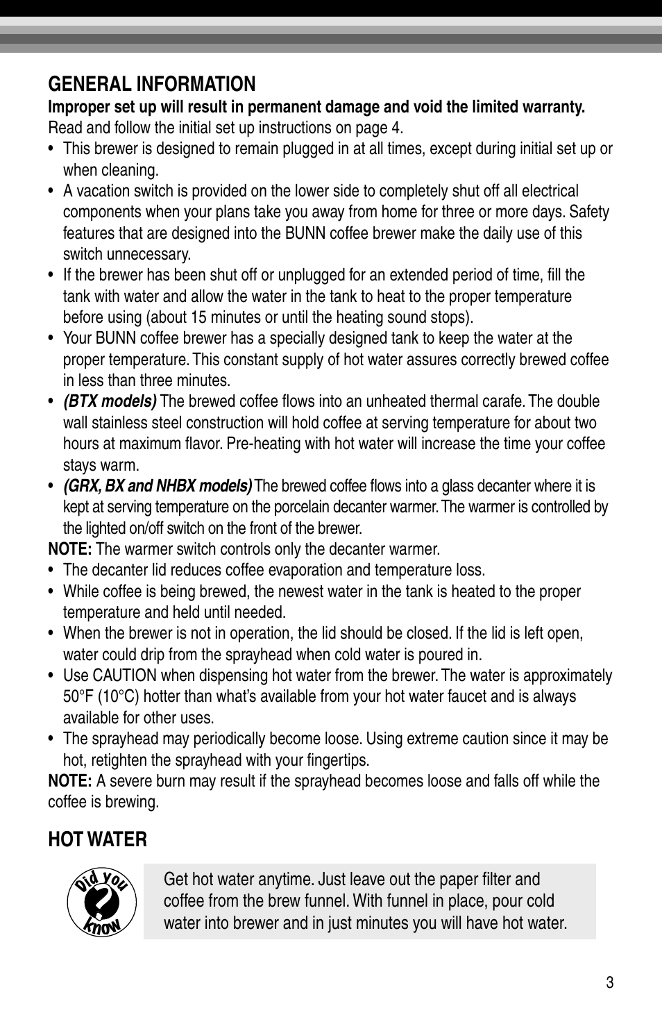 Bunn GRX-W  EN User Manual | Page 5 / 15