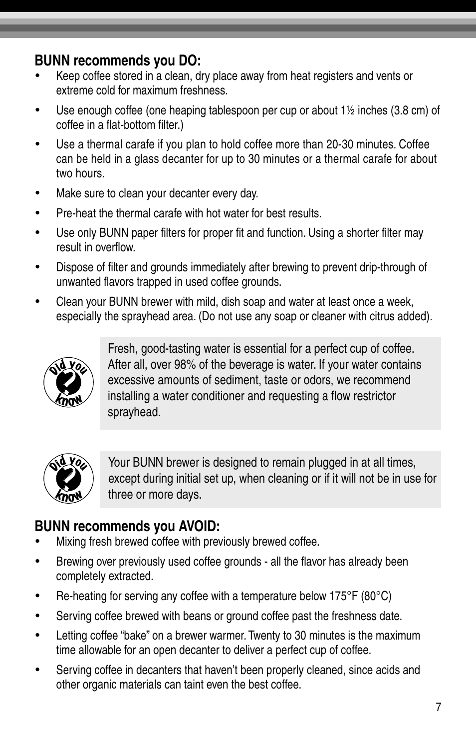 Bunn GRX-W  EN User Manual | Page 9 / 15