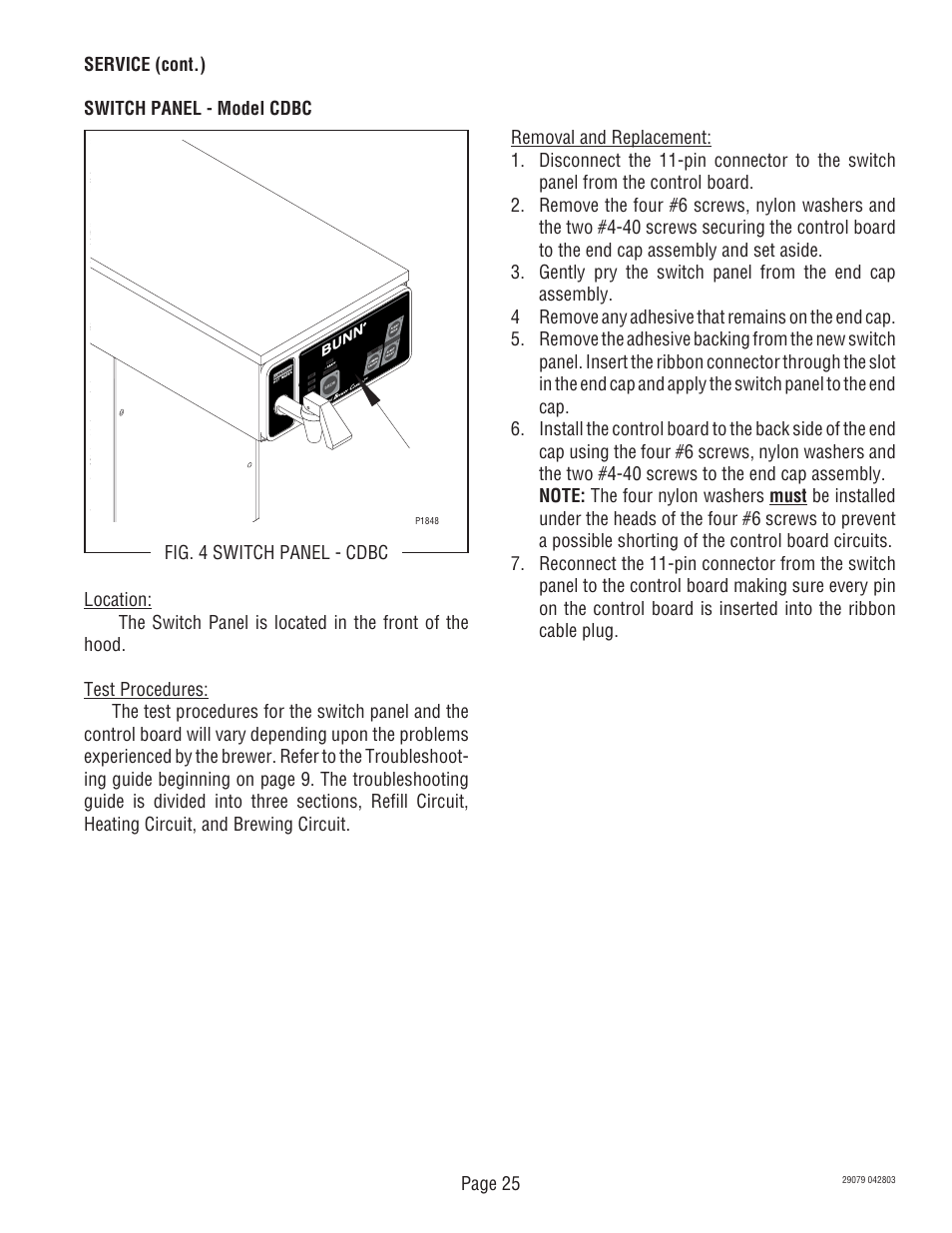 Bunn CDBCF CDBCP User Manual | Page 25 / 36