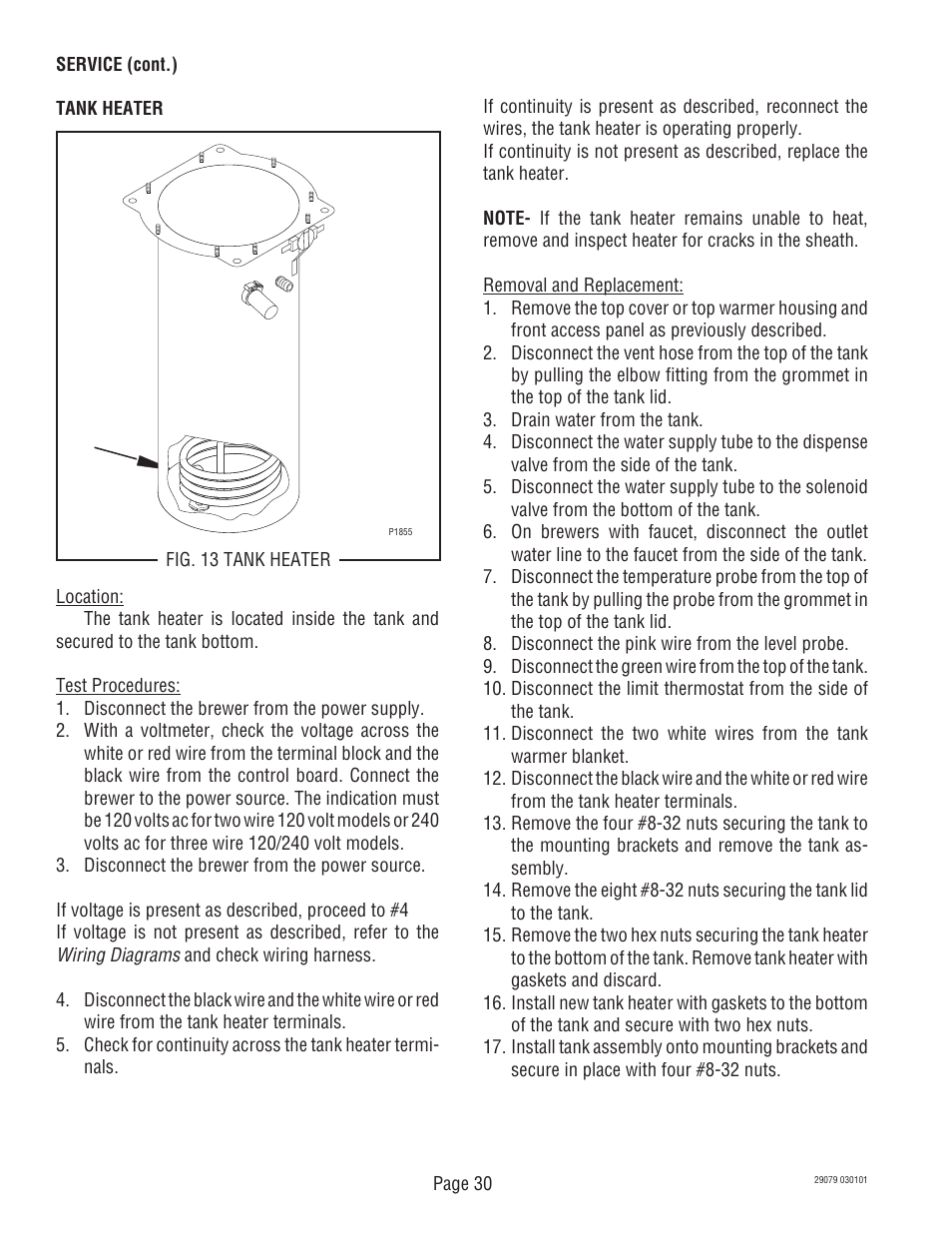 Bunn CDBCF CDBCP User Manual | Page 30 / 36
