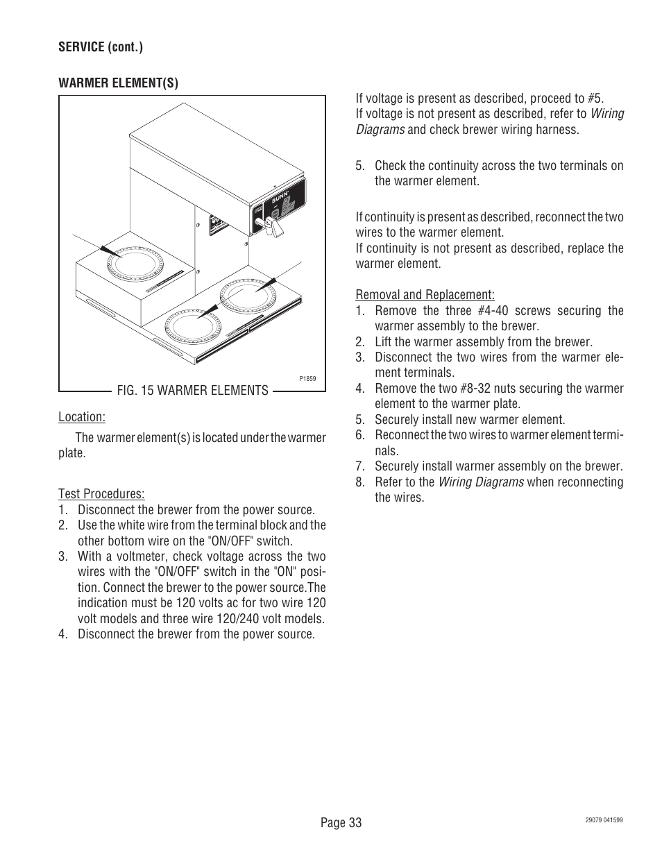 Wiring diagrams | Bunn CDBCF CDBCP User Manual | Page 33 / 36