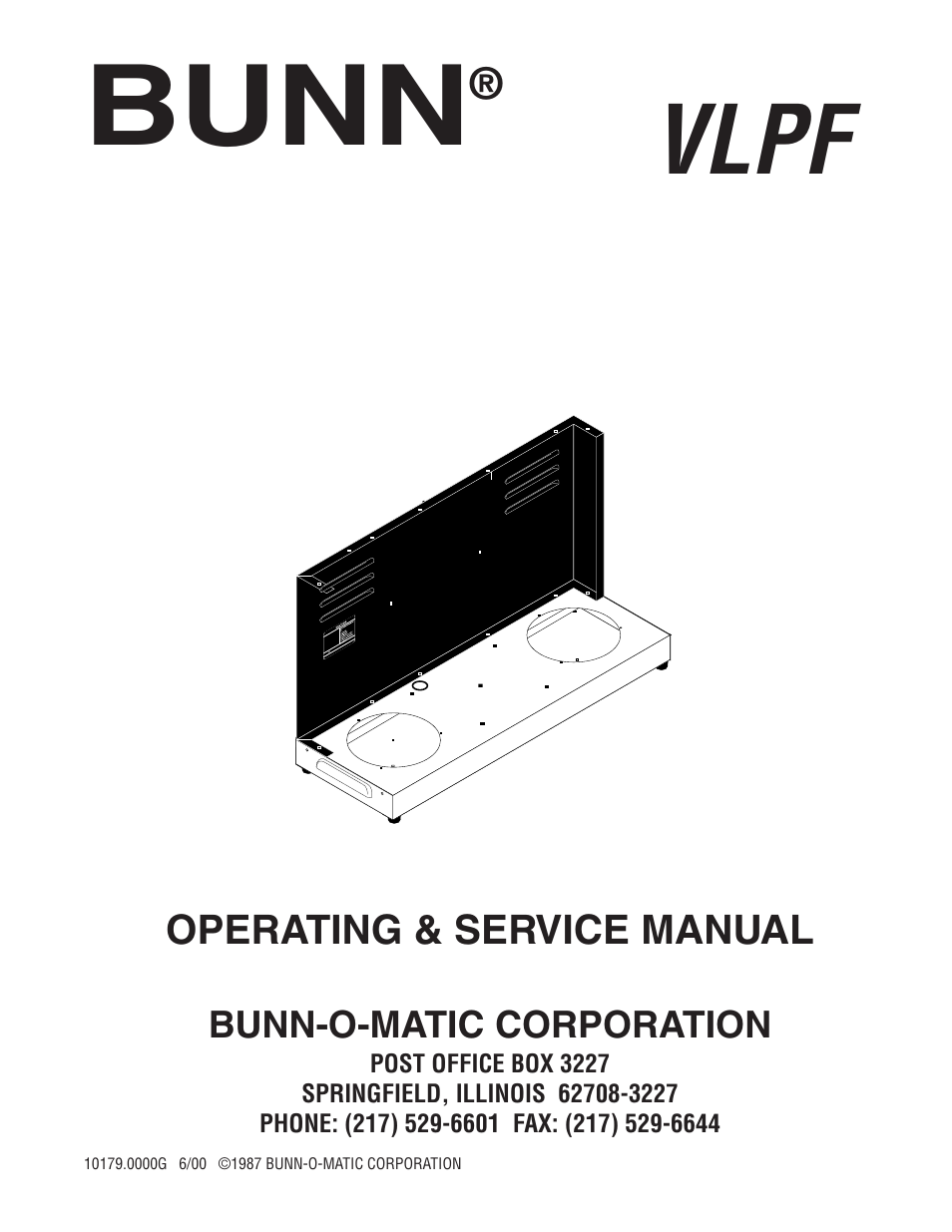 Bunn VLPF User Manual | 28 pages