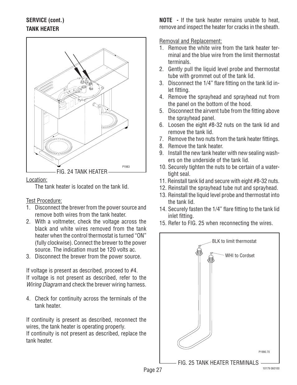 Bunn VLPF User Manual | Page 27 / 28